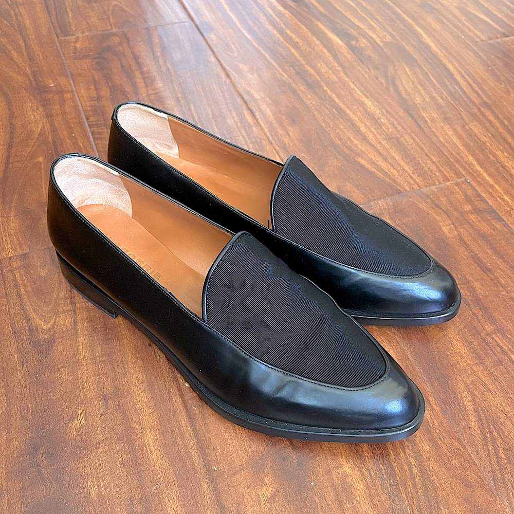Robert Clergerie Paris Black Leather Loafers with Grosgrain EU 38.5 US 7.5-8